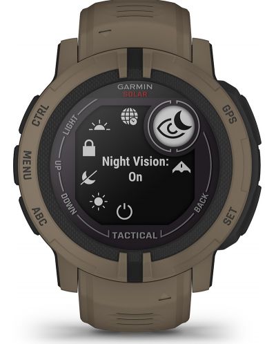 Смарт часовник Garmin - Instinct 2 Solar Tactical, 45mm, кафяв - 4